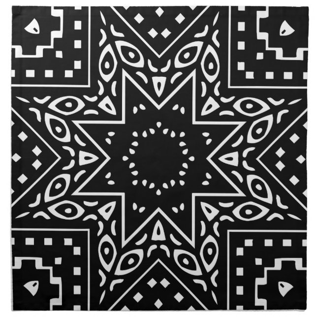African Mudcloth Mandala Napkins (Front)