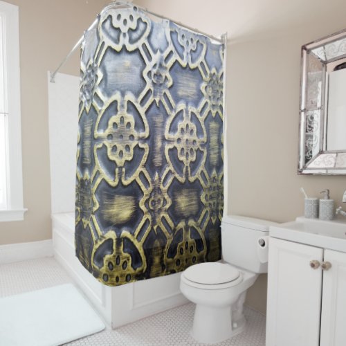 african mudcloth pattern shower curtain