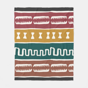 African Mudcloth Rastafarian Fleece Blanket
