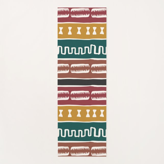 African Mudcloth Rastafarian Yoga Mat (Front)