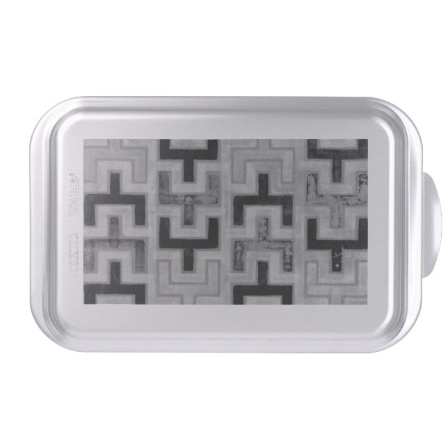 African Mudcloth Textile with Geometric Patterns Cake Pan (Front)