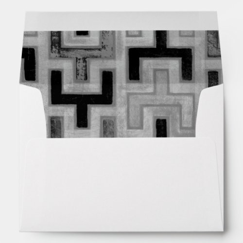 African Mudcloth Textile with Geometric Patterns Envelope