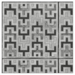 African Mudcloth Textile with Geometric Patterns Fabric