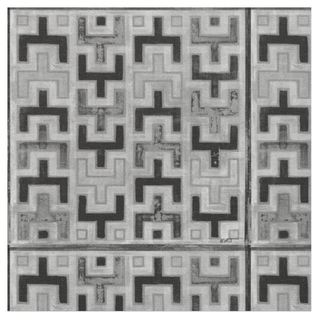 African Mudcloth Textile with Geometric Patterns Fabric (Close Up)