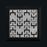 African Mudcloth Textile with Geometric Patterns Jewelry Box<br><div class="desc">This print was made by Norman Wyatt,  Jr. in the style of an African mudcloth. The mudcloth textile originated in Mali and is a sign of cultural identity. Display your love of global culture and geometric patterns by purchasing this print!</div>