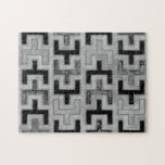 African Mudcloth Textile with Geometric Patterns Jigsaw Puzzle<br><div class="desc">This print was made by Norman Wyatt, Jr. in the style of an African mudcloth. The mudcloth textile originated in Mali and is a sign of cultural identity. Display your love of global culture and geometric patterns by purchasing this print!</div>