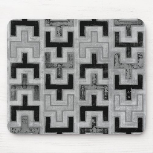 African Mudcloth Textile with Geometric Patterns Mouse Pad