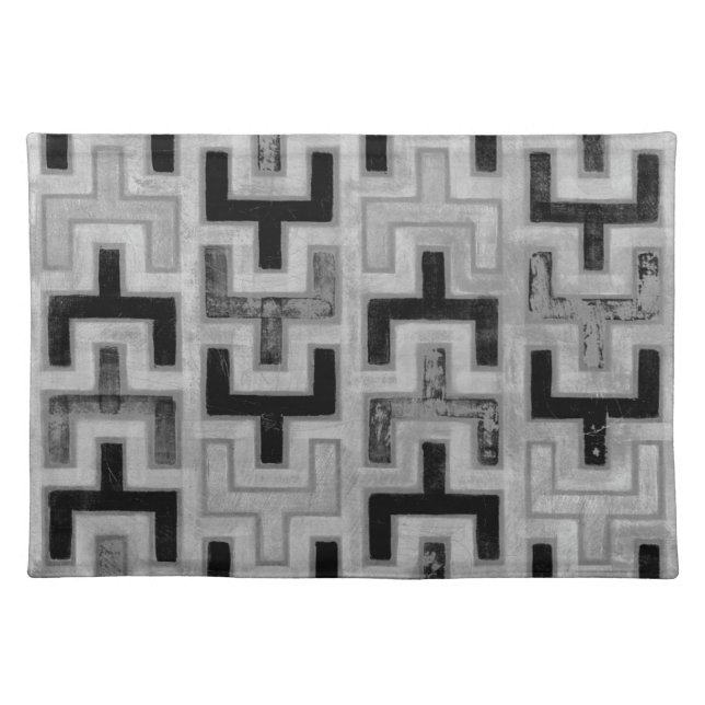 African Mudcloth Textile with Geometric Patterns Placemat (Front)