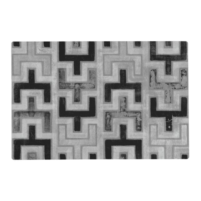 African Mudcloth Textile with Geometric Patterns Placemat (Front)