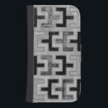 African Mudcloth Textile with Geometric Patterns Wallet Phone Case For Samsung Galaxy S4<br><div class="desc">This print was made by Norman Wyatt,  Jr. in the style of an African mudcloth. The mudcloth textile originated in Mali and is a sign of cultural identity. Display your love of global culture and geometric patterns by purchasing this print!</div>