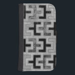 African Mudcloth Textile with Geometric Patterns Wallet Phone Case For Samsung Galaxy S4<br><div class="desc">This print was made by Norman Wyatt,  Jr. in the style of an African mudcloth. The mudcloth textile originated in Mali and is a sign of cultural identity. Display your love of global culture and geometric patterns by purchasing this print!</div>
