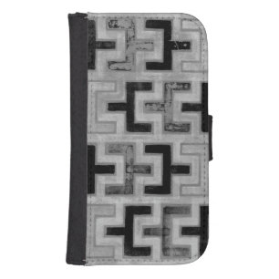 African Mudcloth Textile with Geometric Patterns Wallet Phone Case For Samsung Galaxy S4