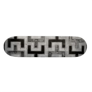 African Mudcloth Textile with Geometric Patterns Skateboard Deck