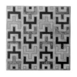 African Mudcloth Textile with Geometric Patterns Tile<br><div class="desc">This print was made by Norman Wyatt,  Jr. in the style of an African mudcloth. The mudcloth textile originated in Mali and is a sign of cultural identity. Display your love of global culture and geometric patterns by purchasing this print!</div>