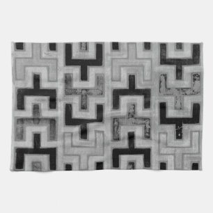 African Mudcloth Textile with Geometric Patterns Towel
