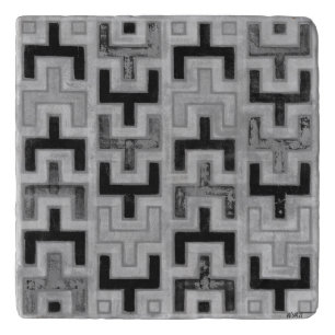 African Mudcloth Textile with Geometric Patterns Trivet