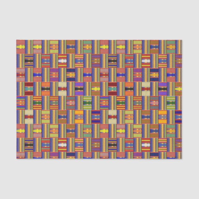 African Multi-Color Stained Glass Kente K45 Tissue Paper (Front)