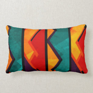 African Multi Colored Pattern Print Design Lumbar Pillow