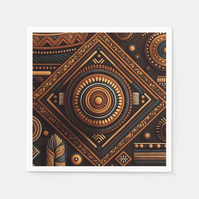 African native traditional pattern. Ethnic Africa Napkins (Front)