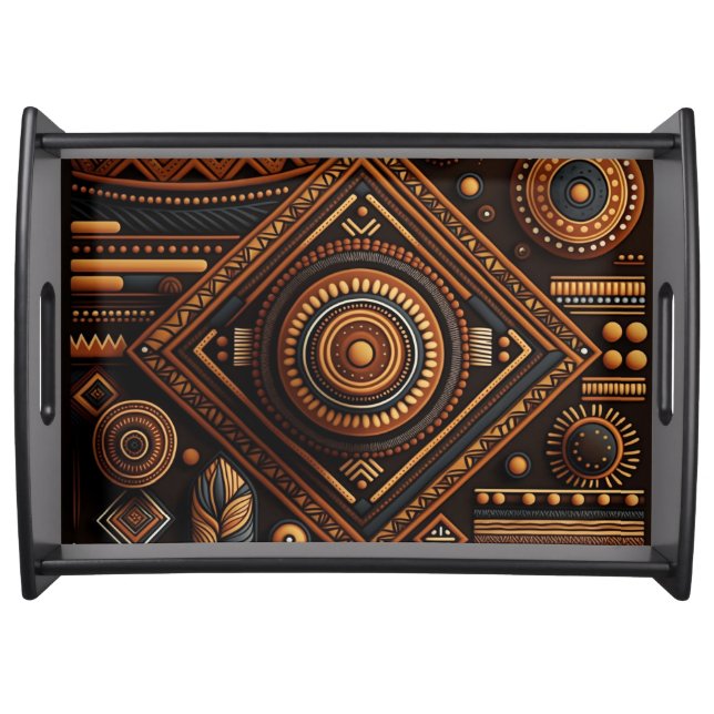 African native traditional pattern. Ethnic Africa Serving Tray (Front)