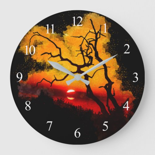 African Nightsky Sunset  Large Clock