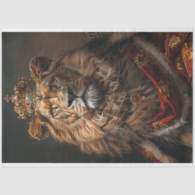 African Nobel Lion King Decoupage Tissue Paper (Front)