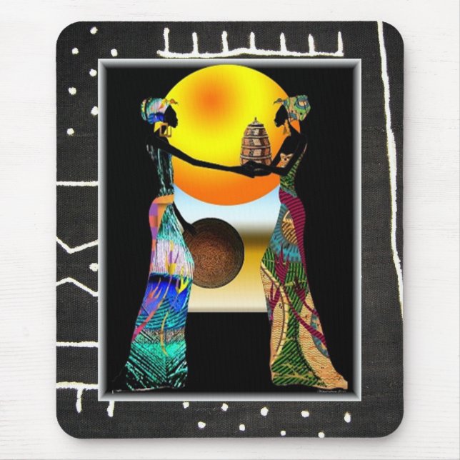 African Offering: Silhouettes of Sisterhood Mouse Pad (Front)