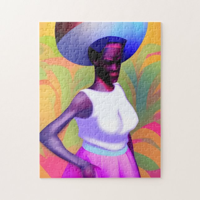 African Old Woman Carrying Vase On Her Head Jigsaw Puzzle (Vertical)