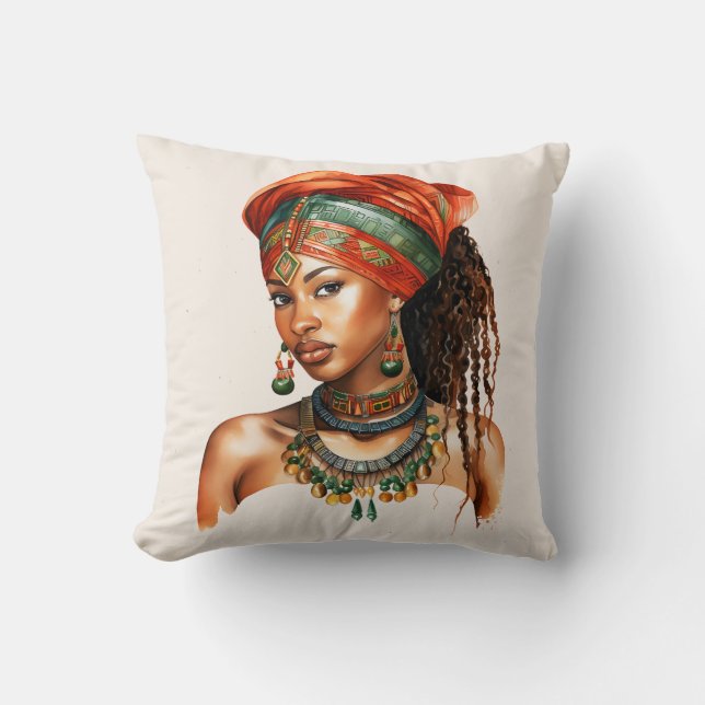 African or Kwanzaa Throw Pillow (Front)