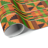 African Orange Classic Kente Wrapping Paper (Roll Corner)