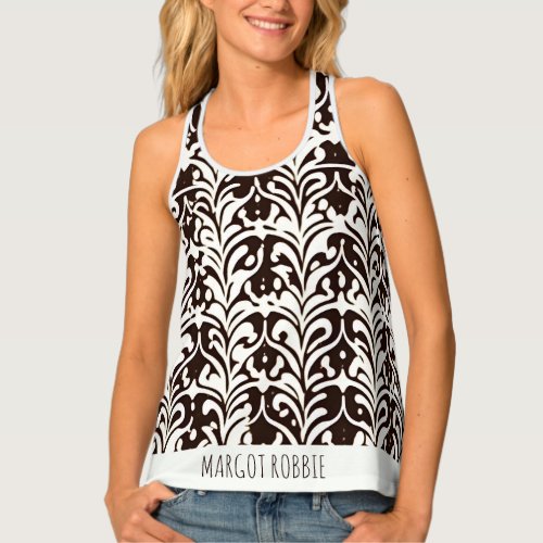 African Ornament Black White Pattern Tank Top