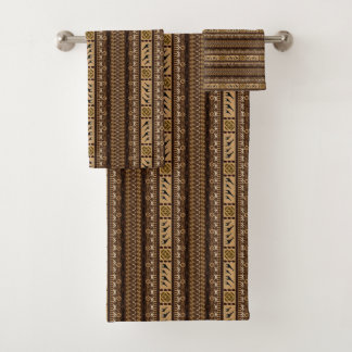 African ornament. Giraffes Bath Towel Set