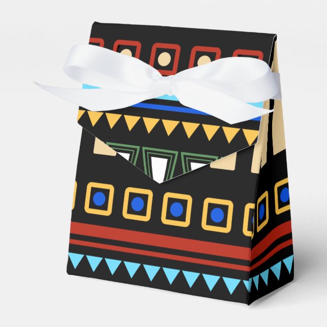 African Ornaments Pattern Favor Boxes (Front Side)