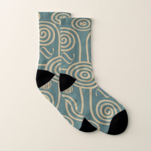 african ornaments pattern socks