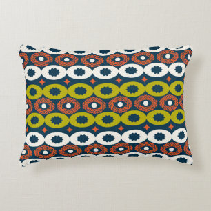 African Oval Shapes: Colorful Seamless. Accent Pillow