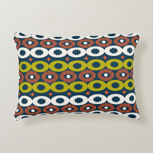 African Oval Shapes: Colorful Seamless. Accent Pillow (Front)