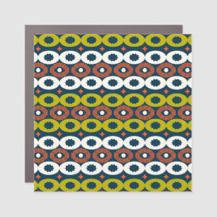 African Oval Shapes: Colorful Seamless. Car Magnet