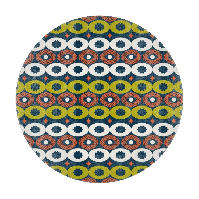 African Oval Shapes: Colorful Seamless. Cutting Board (Front)