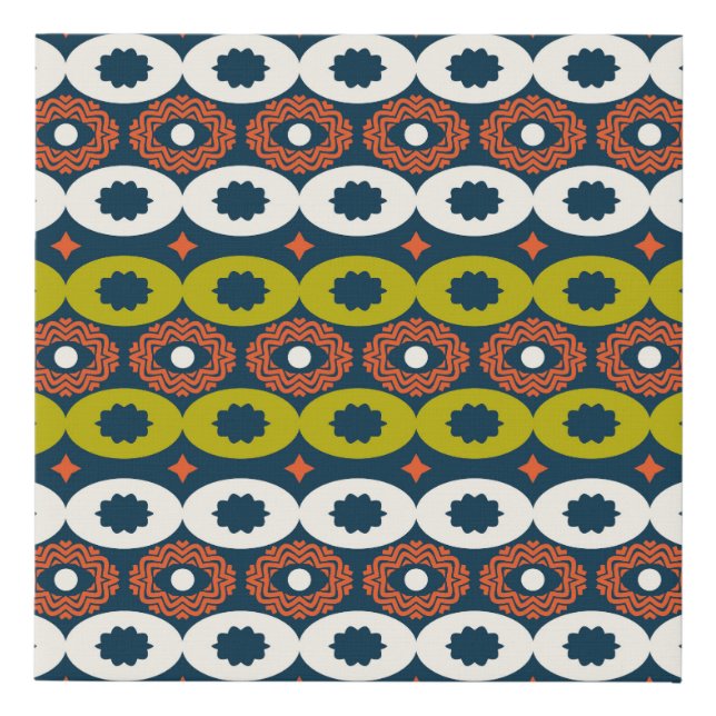 African Oval Shapes: Colorful Seamless. Faux Canvas Print (Front)