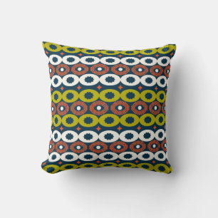 African Oval Shapes: Colorful Seamless. Throw Pillow