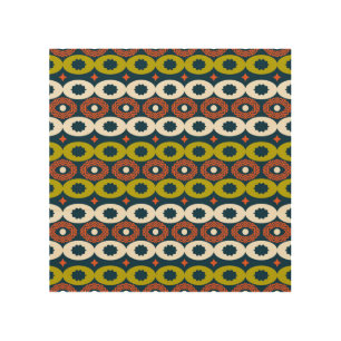 African Oval Shapes: Colorful Seamless. Wood Wall Art