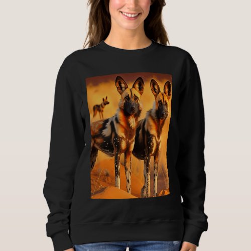 African Painted Dogs African Wild Dog  Animal  1 Sweatshirt