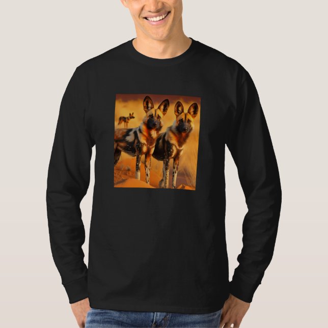 African Painted Dogs African Wild Dog Animal  1 T-Shirt (Front)