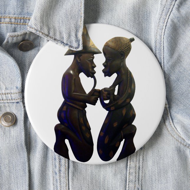 African Paired Hearts: A Lovely Beautiful Moment Button (In Situ)