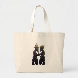 African Paired Hearts: A Lovely Beautiful Moment Large Tote Bag