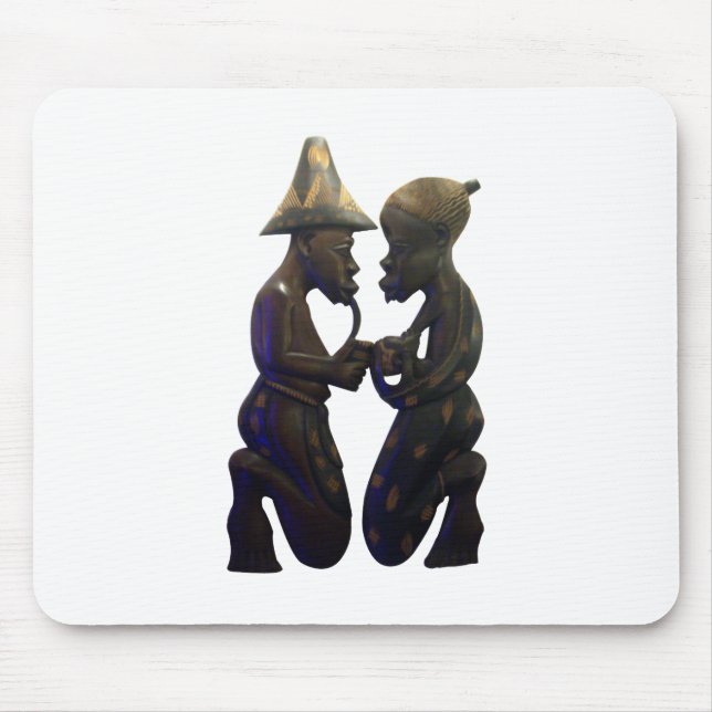 African Paired Hearts: A Lovely Beautiful Moment Mouse Pad (Front)