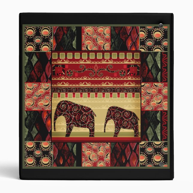 African patchwork 3 ring binder (Back)