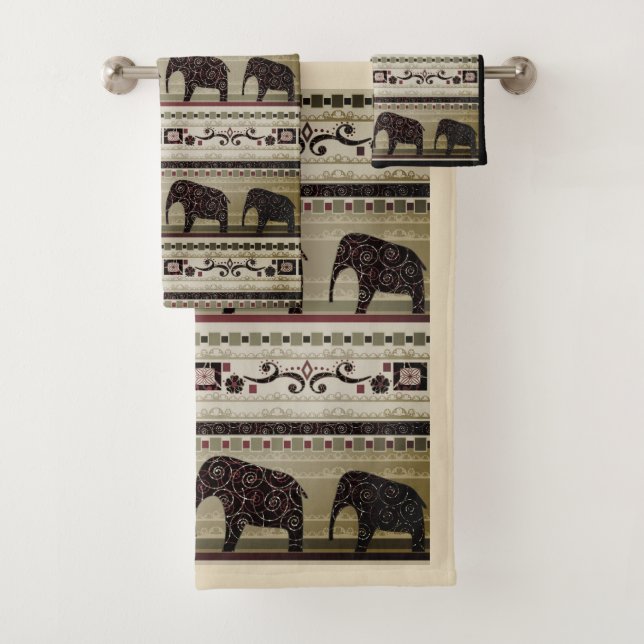 African patchwork bath towel set (Insitu)