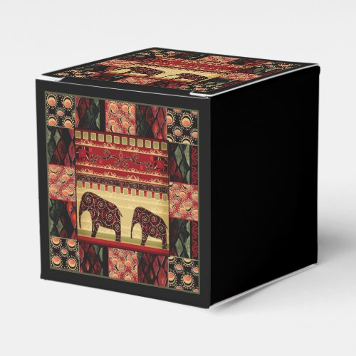 African patchwork favor boxes