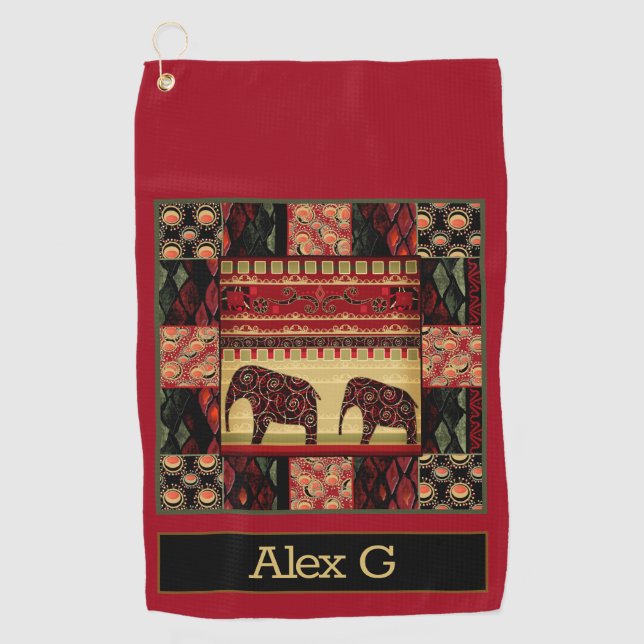 African patchwork golf towel (Front)